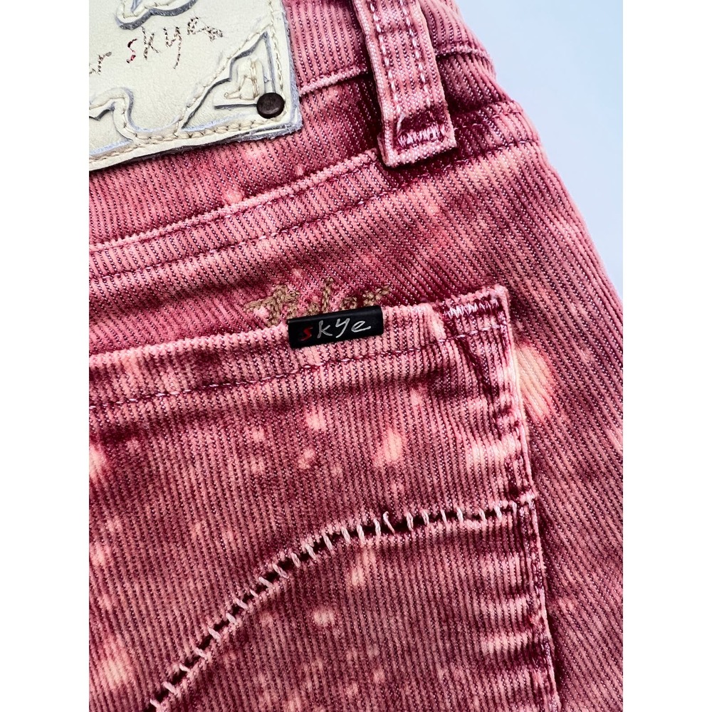Tyler Skye Red Paint Splatter Corduroy Ankle Pants Size 2 - Picture 8 of 10